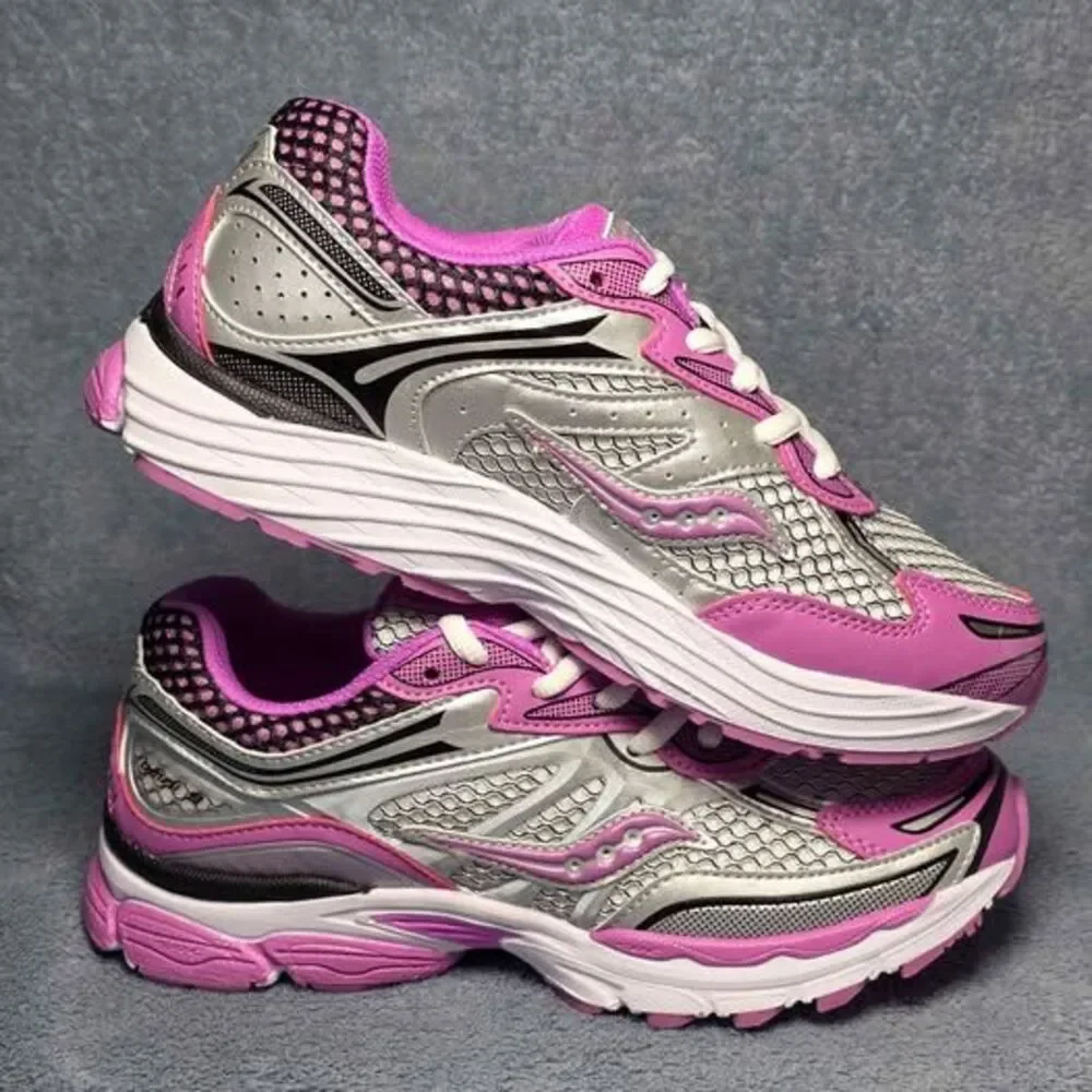 Saucony Omni 9 KDZ Silver Purple Black Shoes Youth Size 5.5M or Womens Size 7